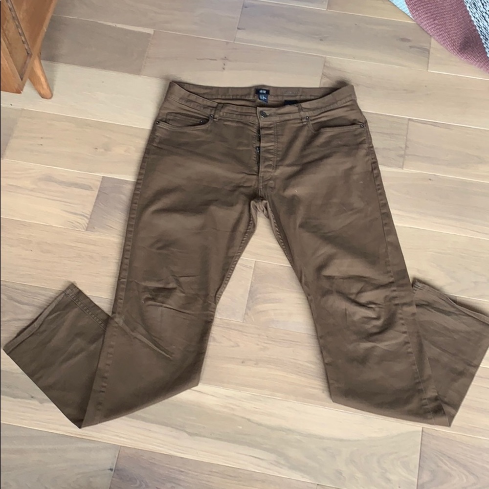 H&M brown slim fit pants for men- size 36
